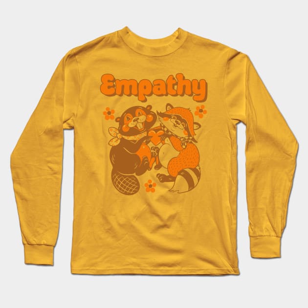 Empathy- original design - brown-orange Long Sleeve T-Shirt by Guen Douglas 